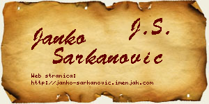Janko Šarkanović vizit kartica